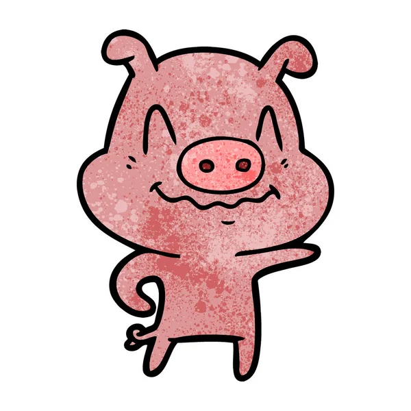 Vector Illustration Cartoon Pig — Stock Vector