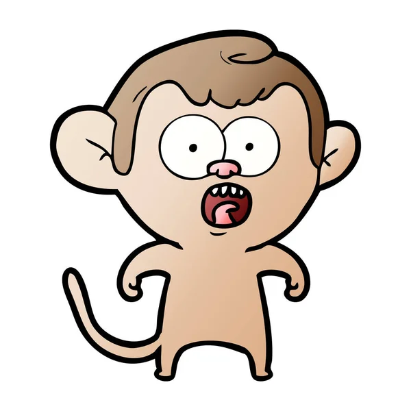 Vector Illustration Cartoon Shocked Monkey — Stock Vector