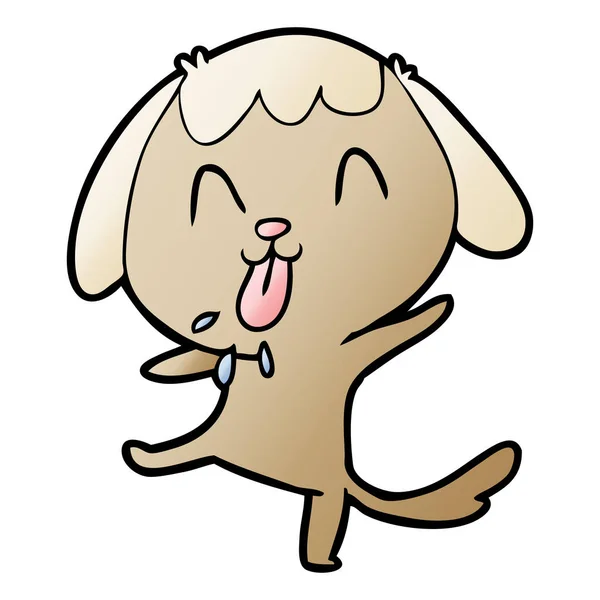 Vector Illustratie Van Schattige Cartoon Hond — Stockvector