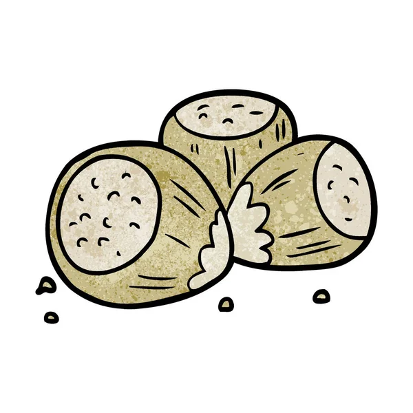 Vektorové Ilustrace Kreslené Lískových Ořechů — Stockový vektor