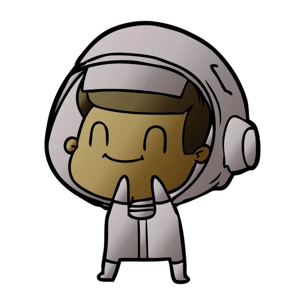 Vectorillustratie Van Happy Cartoon Astronaut — Stockvector