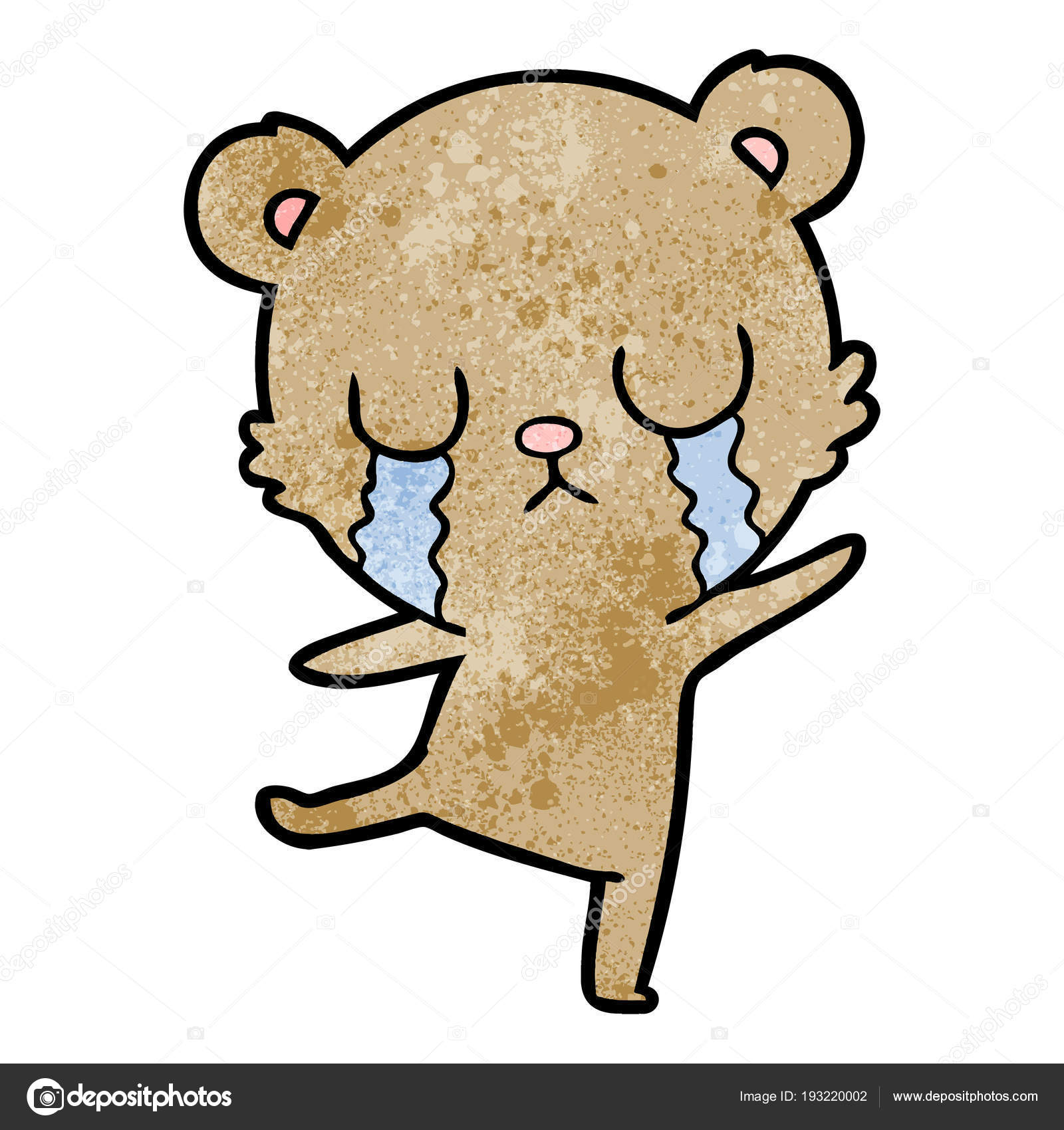 Dessin Animé Ours Faisant Une Danse Triste Pleurer Image