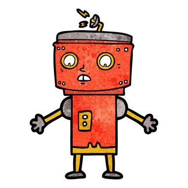 Çizgi film robotunun vektör çizimi