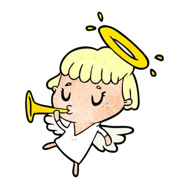 Sevimli çizgi melek vektör çizim