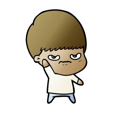 rahatsız çizgi film çocuk vektör çizim