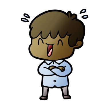 vektör çizim karikatür gülen çocuk