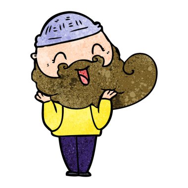 mutlu sakallı adam vektör çizim