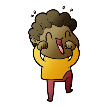 vektör çizim karikatür mutlu adam