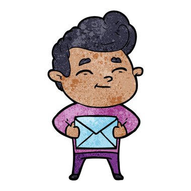 mutlu çizgi film adam vektör çizim