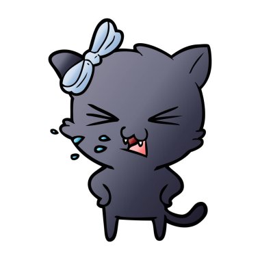 Çizgi film kedisinin vektör çizimi