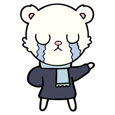 Kutup ayısı karikatür ağlıyor