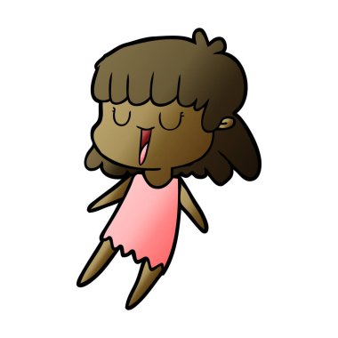 Çizgi filmdeki kadının vektör çizimi