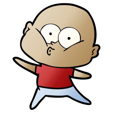 karikatür kel adam bakıyor