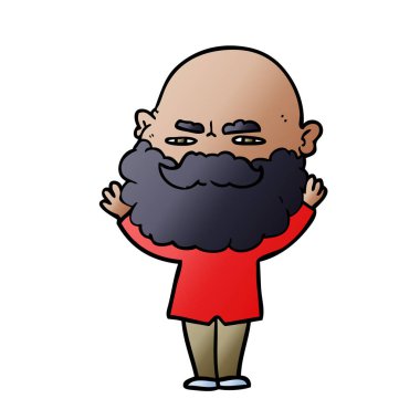 Sakal çatık ile çizgi film adam