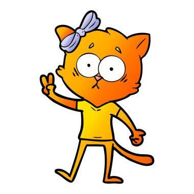 Çizgi film kedisinin vektör çizimi