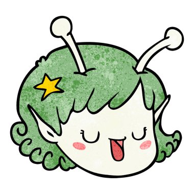 çizgi film uzaylı uzay kız yüz