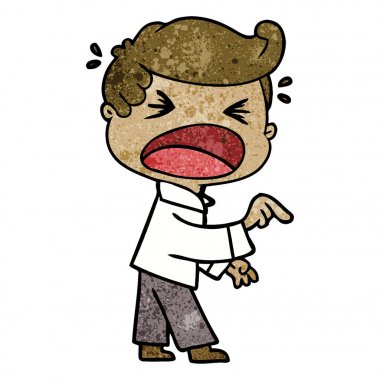 çizgi film bağıran adam işaret parmağı