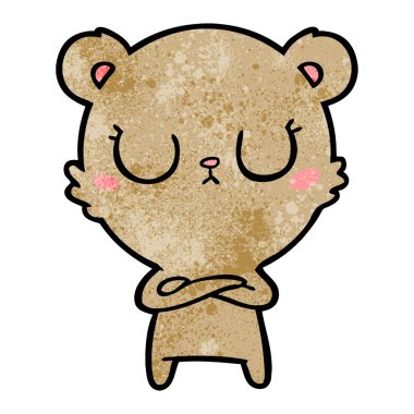 huzurlu karikatür ayı yavrusu