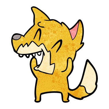 Tilki çizgi film gülen vektör çizim