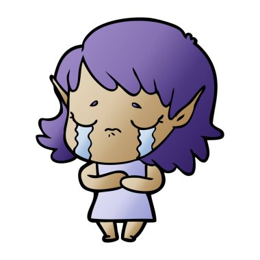 çizgi film ağlayan elf kızı