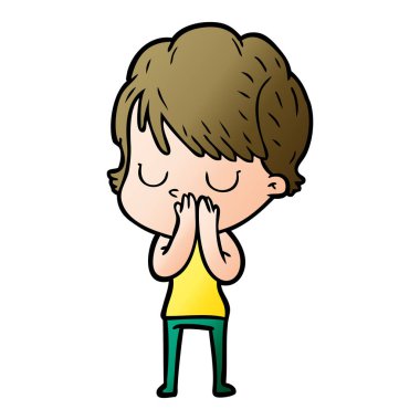 Çizgi filmdeki kadının vektör çizimi