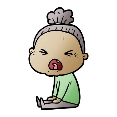 çizgi film kızgın yaşlı kadın