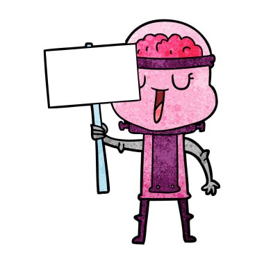 mutlu karikatür robot vektör çizim