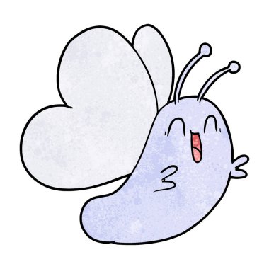 Komik karikatür kelebek vektör çizim