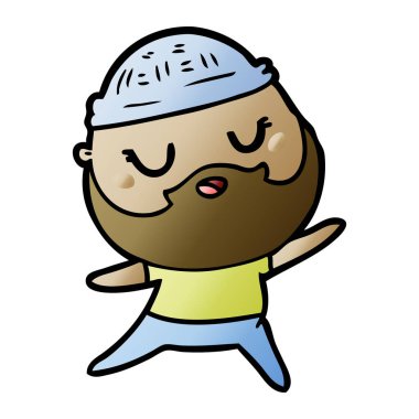 Sakallı çizgi film adamı.