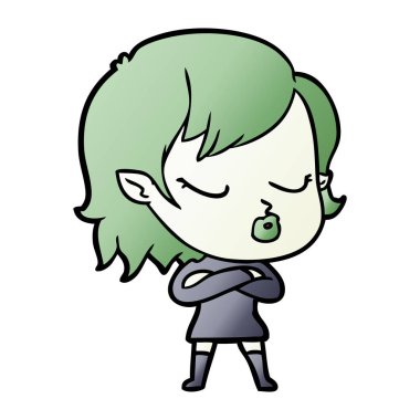 sevimli çizgi vampir kız