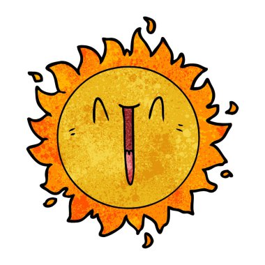 Mutlu çizgi film güneş vektör çizim