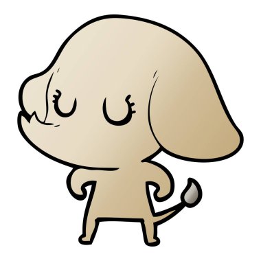 vektör çizim sevimli çizgi fil