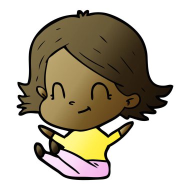 vektör çizim karikatür dostça kız