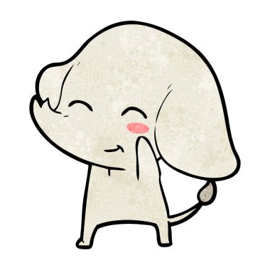 vektör çizim sevimli çizgi fil