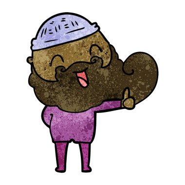 mutlu sakallı adam vektör çizim