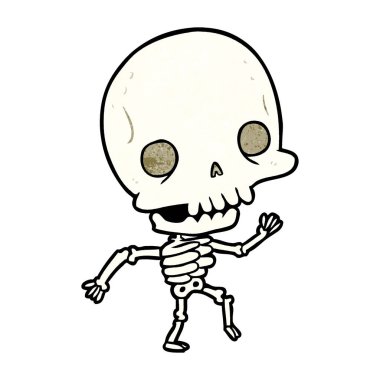 sevimli çizgi dans iskelet