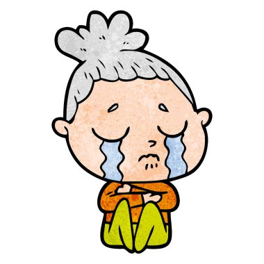 vektör çizim karikatür ağlayan kadın