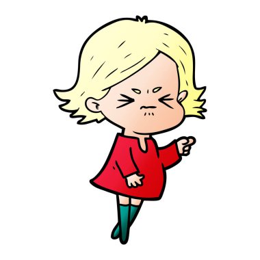 vektör çizim karikatür kızgın kadın