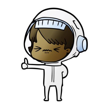 vektör çizim karikatür astronot kadın