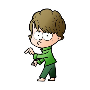 Çizgi filmdeki kadının vektör çizimi