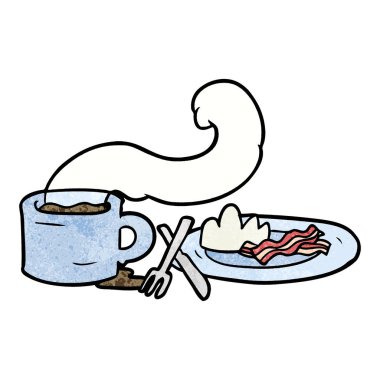 çizgi film kahvaltı kahve ve pastırma