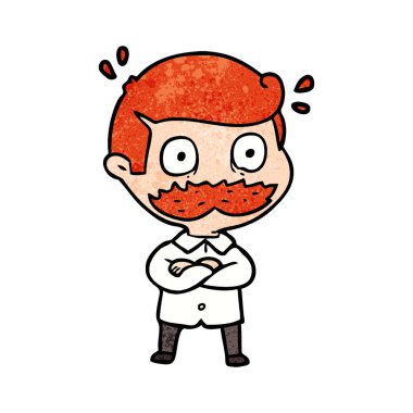 çizgi film adam şok bıyıklı