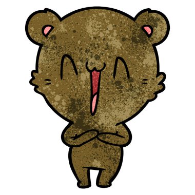 vektör çizim mutlu ayı çizgi film