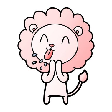 mutlu karikatür aslan vektör çizim