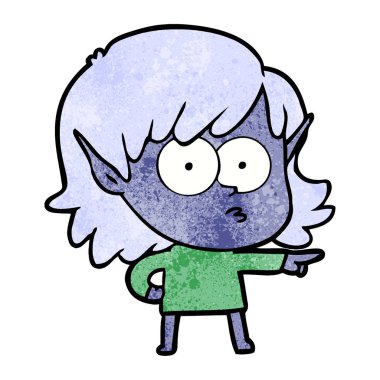 çizgi film elf kızı işaret