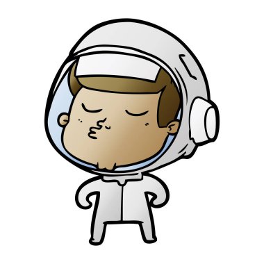 Çizgi film astronotunun vektör çizimi