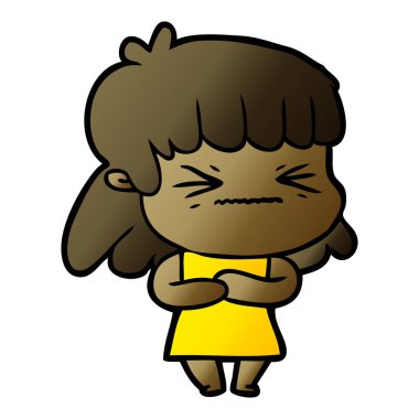 vektör çizim karikatür kızgın kız