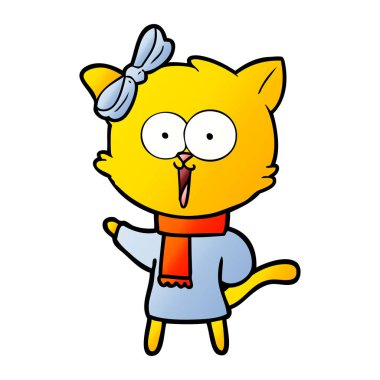 Çizgi film kedisinin vektör çizimi