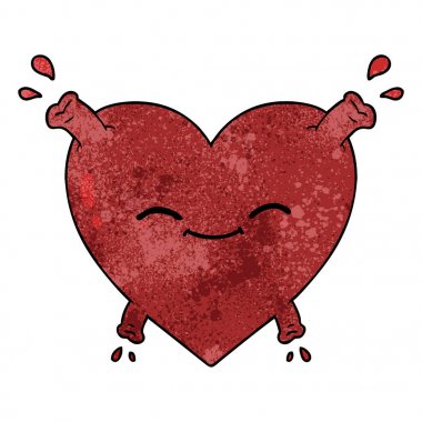Vektör çizim karikatür mutlu kalp