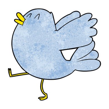 vektör çizim karikatür kuş çırparak